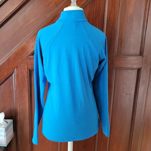 Spyder Womens Blue Quarter-Zip Long Sleeve Pullover Size L Lightweight Base Laye - Picture 2 of 8